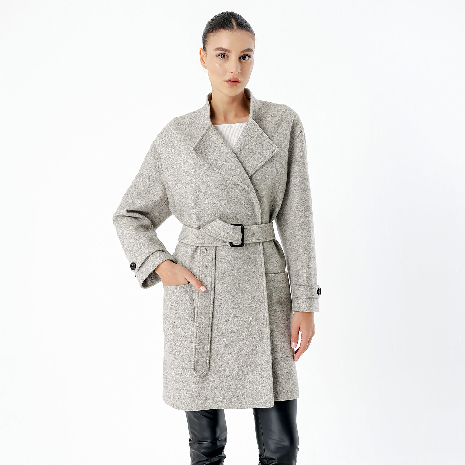 Burberry - Grey Wool Midi Coat